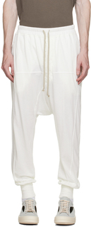 Белые спортивные штаны с завязками Rick Owens DRKSHDW