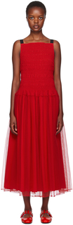Красное платье миди Molly Goddard Wilber