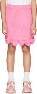 Детская розовая юбка с цветочным принтом Miss Blumarine