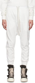 Белые спортивные штаны с завязками Rick Owens DRKSHDW