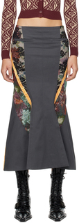 Разноцветная регенерированная юбка-миди Marine Serre