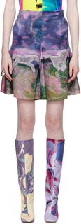 Разноцветная мини-юбка с принтом единорога принт единорога Conner Ives