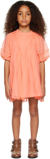 Детское оранжевое платье со сборками Chloe