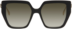 Черно-золотые солнцезащитные очки-багет Fendi