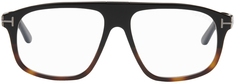 Черно-коричневые очки-авиаторы TOM FORD