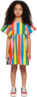 Детское разноцветное полосатое платье TINYCOTTONS