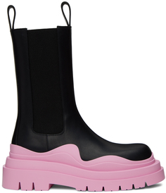 Черно-розовые ботинки челси с шинами Bottega Veneta