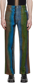 Разноцветные широкие джинсы Eckhaus Latta
