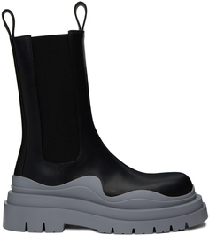 Черно-серые ботинки челси с шинами Bottega Veneta