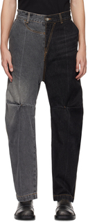 Черно-серые джинсы со вставками ADER error