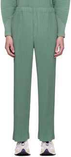 Зеленые августовские брюки ежемесячного цвета HOMME PLISSe ISSEY MIYAKE