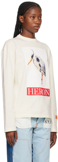 Off-White Футболка с длинным рукавом и рисунком Heron Bird Heron Preston