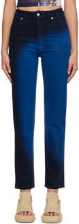 Синие прямые джинсы Eckhaus Latta