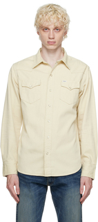 Бежевая джинсовая рубашка с кокеткой в ​​стиле вестерн Polo Ralph Lauren