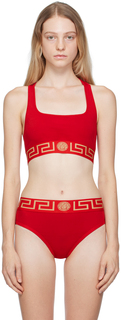 Красный бюстгальтер греческого цвета Versace Underwear