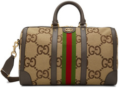 Бежевая дорожная сумка Jumbo GG Gucci