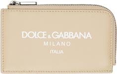 Бежевая визитница с принтом Dolce &amp; Gabbana