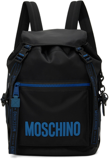 Черно-синий рюкзак из вторсырья Moschino