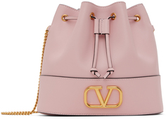 Розовая мини-сумка-мешок с логотипом VLogo Valentino Garavani