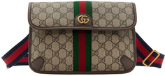 Коричневая маленькая поясная сумка Ophidia GG Gucci