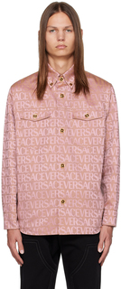 Розовая рубашка по всей длине Versace