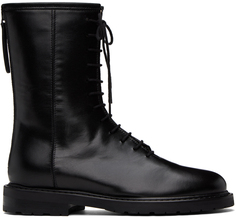 Черные армейские ботинки на шнуровке Legres
