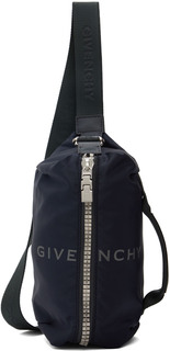 Темно-синяя поясная сумка с молнией G Givenchy