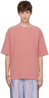 Розовая футболка с нашивками в винтажном стиле Acne Studios