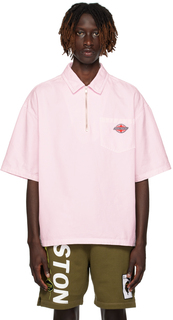 Розовая футболка-поло на молнии Heron Preston