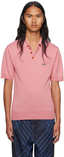 Розовая футболка-поло с вышивкой Vivienne Westwood
