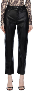 Черные кожаные брюки Nanushka Vinni Vinni