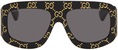Черные большие солнцезащитные очки Gucci