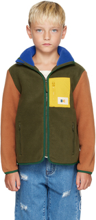 Детская куртка цвета хаки Bobo Choses с цветными блоками