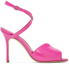 Розовые босоножки на каблуке Hourani 105 Manolo Blahnik