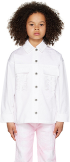 Детская белая джинсовая куртка с кристаллами Givenchy