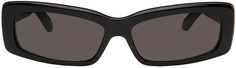 Черные прямоугольные солнцезащитные очки Oversize Черные Balenciaga