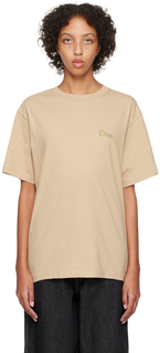 Бежевая футболка с вышивкой Dime
