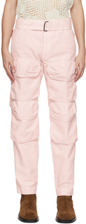 Розовые брюки карго, окрашенные в готовую одежду Dries Van Noten