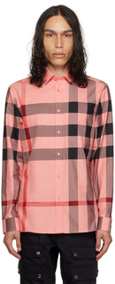 Розовая рубашка в клетку Burberry