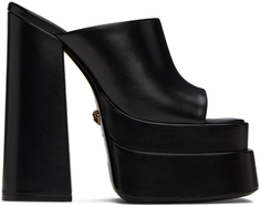 Черные босоножки на каблуке на платформе Versace