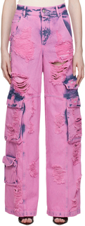 Розовые джинсы ультракарго GCDS