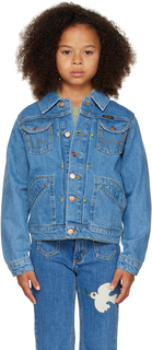 Детская синяя джинсовая куртка Wrangler Edition Peace Dove Mini Rodini