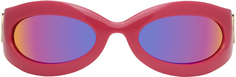 Розовые овальные солнцезащитные очки Красный/Красный Gucci