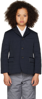 Детское темно-синее классическое спортивное пуховое пальто Thom Browne