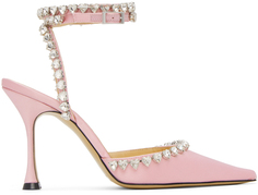 Розовые туфли на каблуке в форме сердца с кристаллами Audrey MACH &amp; MACH