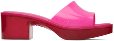 Розовые туфли-мюли в форме красного цвета Melissa