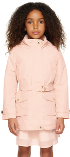 Детское розовое пальто с поясом Chloe