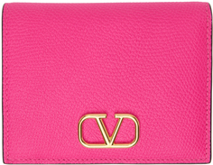 Розовый кошелек с логотипом VLogo Valentino Garavani