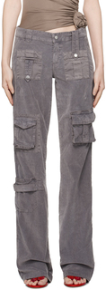Серые брюки карго с карманами Blumarine