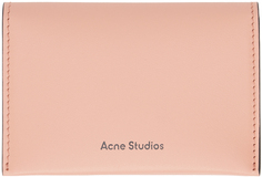 Розовая визитница в сложенном виде с лососем Acne Studios
